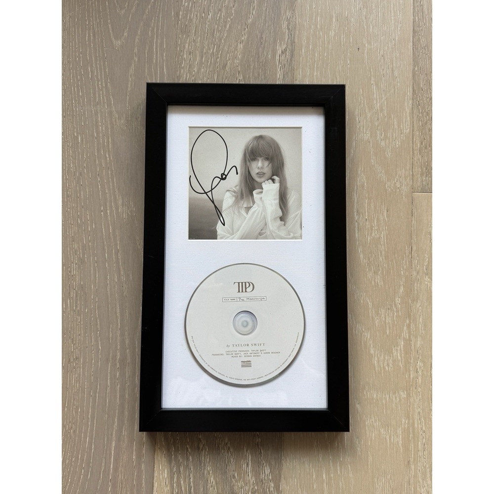 Taylor Swift Signed CD Cover Framed 100% AUTHENTIC TTPD SWIFTIE ✅❤️ NEW DISPLAY